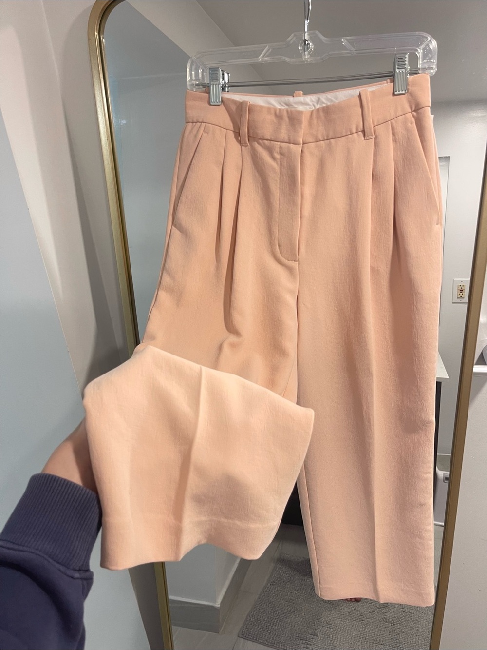Wilfred effortless crop pants pleated size 6 high waist coral blush pink peach - Picture 5 of 6